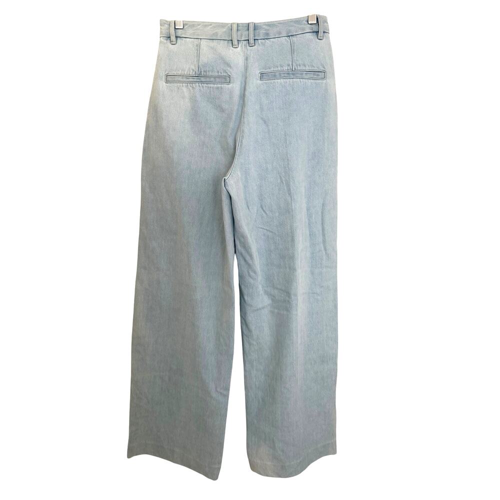Babaton Artizia Blue Formula Wide Leg Jeans Size 8 Pleated Y2K Modern Minimal - Picture 3 of 9